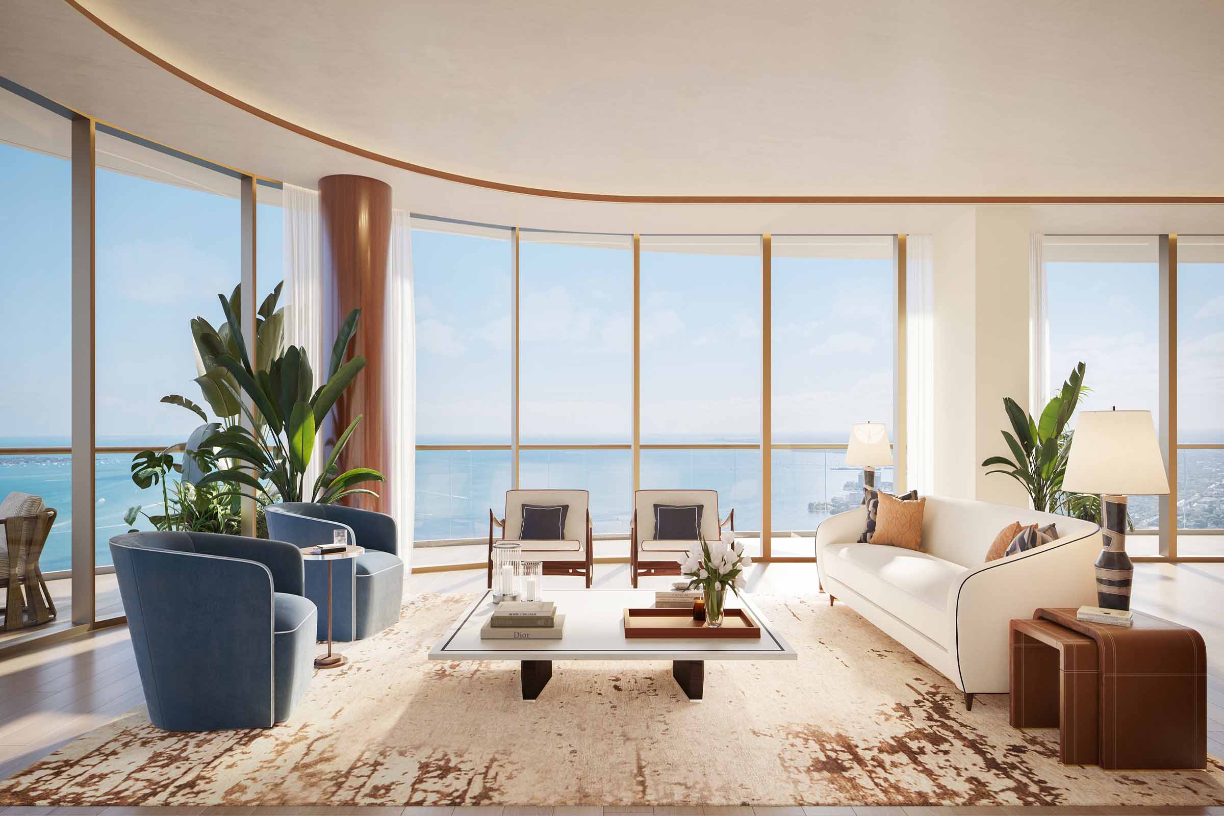 Rendering of Cipriani Residences Brickell Miami Living