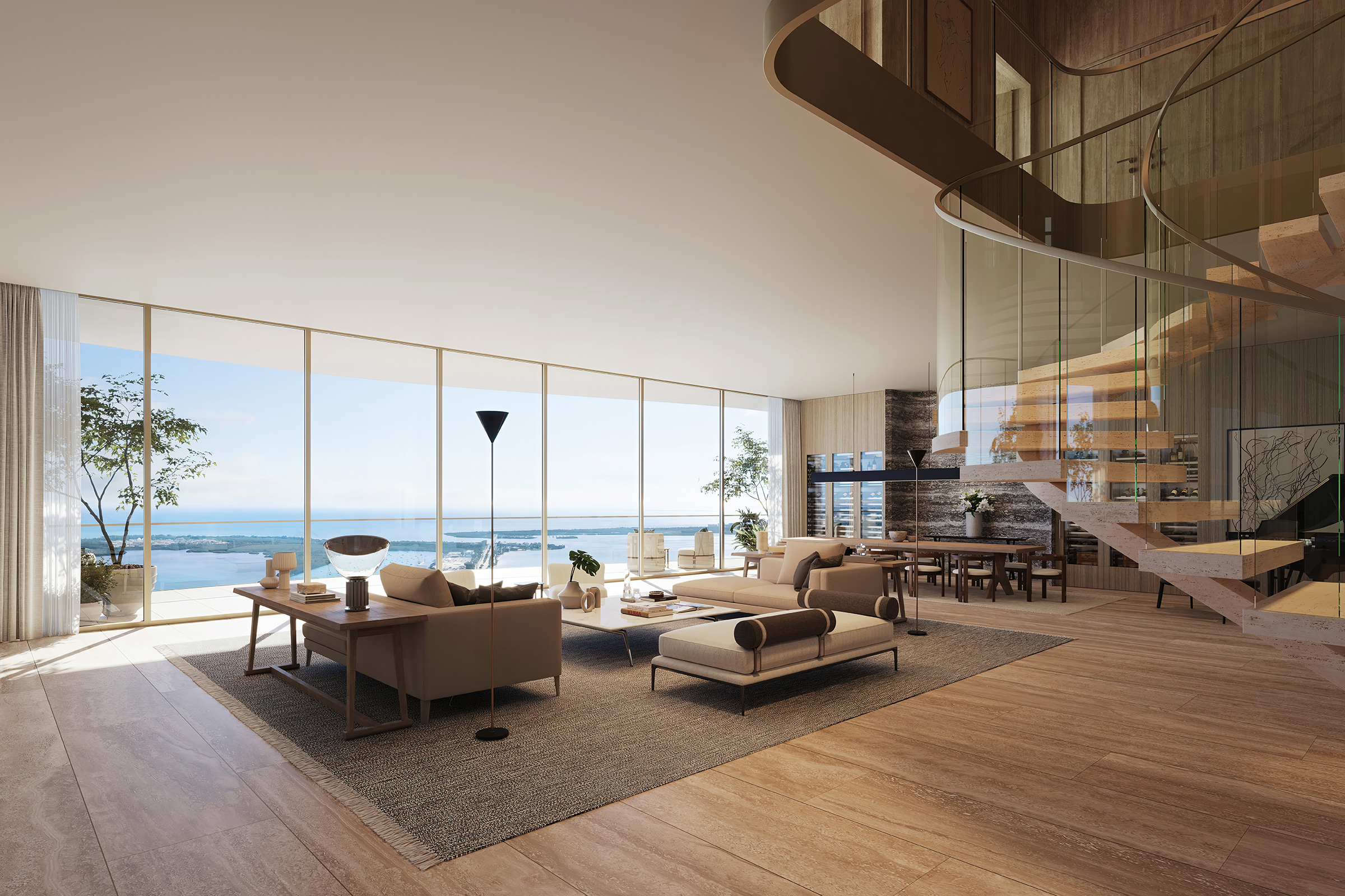 Rendering of The Residences at 1428 Brickell Living Room