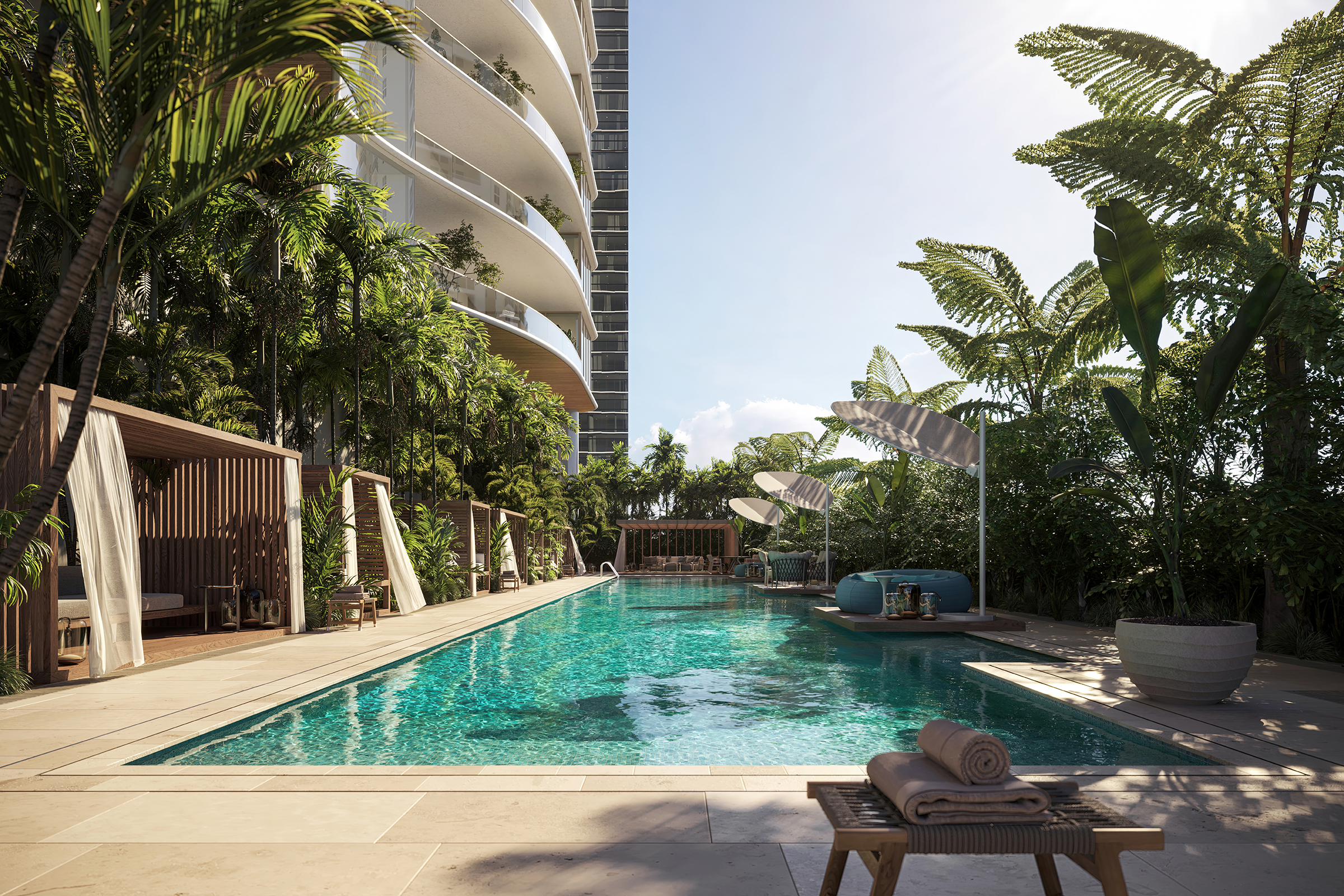 Rendering of The Residences at 1428 Brickell Pool