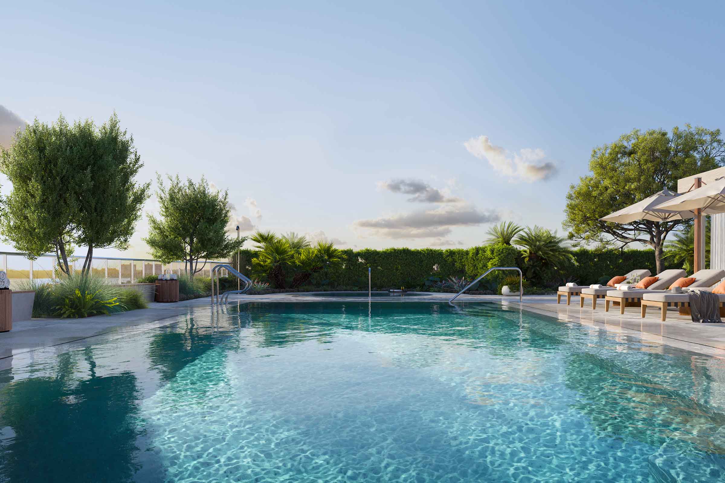 Rendering of THE WELL Bay Harbor Islands Rooftop Pool