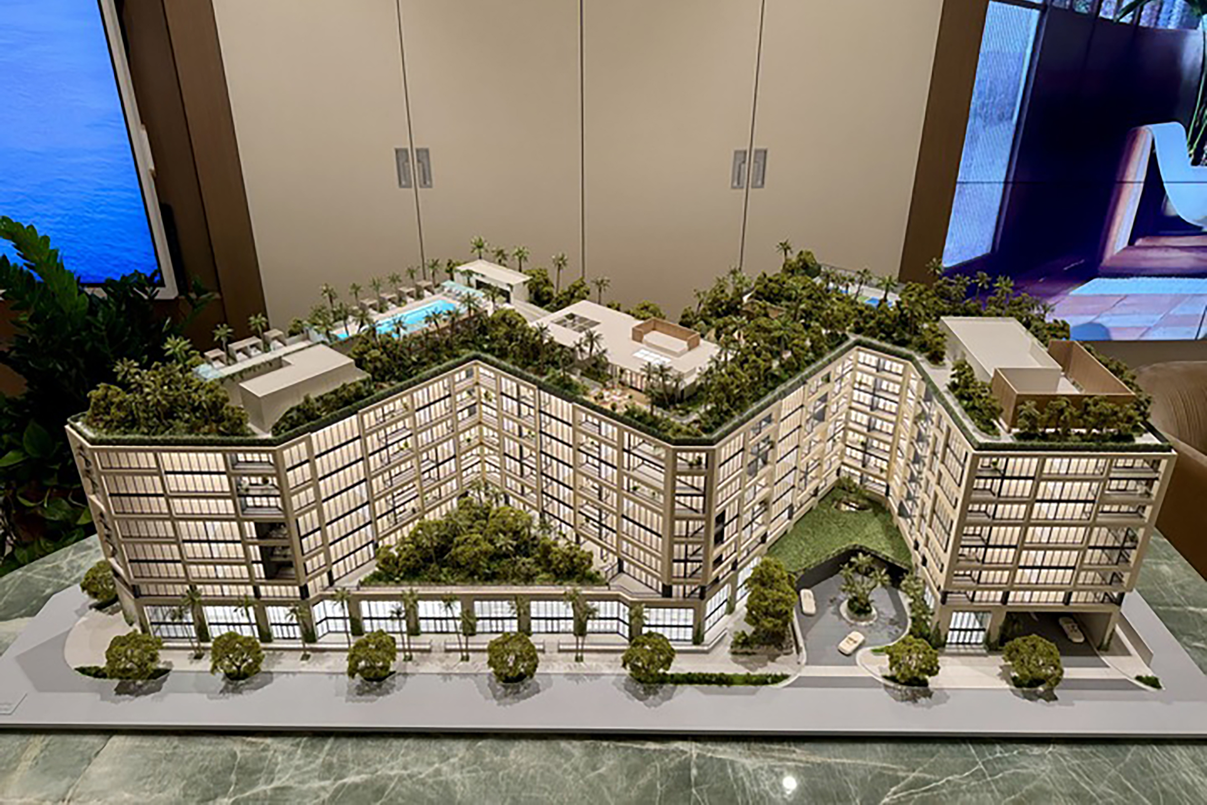 THE WELL Coconut Grove Scale Model Rooftop View